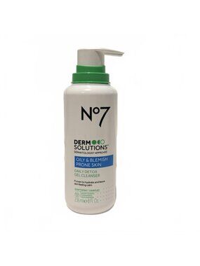 No7 Derm Solutions Detox Gel Cleanser - Oily and Blemish Prone - 8oz New